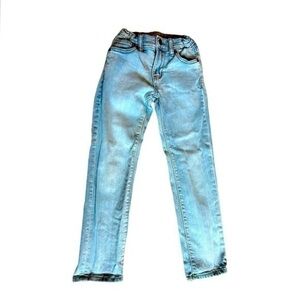 OLD NAVY SKINNY BUILT-IN FLEX STRAIGHT LEG DENIM BLUE JEANS, GIRLS SIZE 7